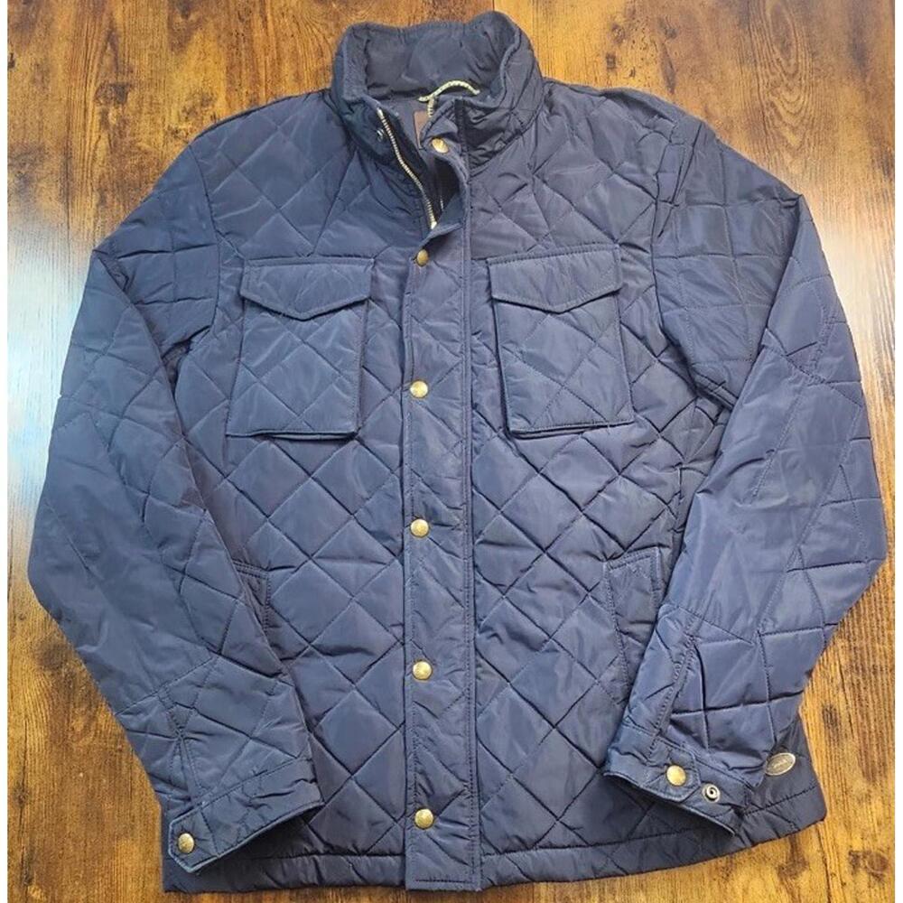 SCOTCH & SODA Jacket Women's Large Quilted Zip Hidden Hood Blue Jacket Ayeaye